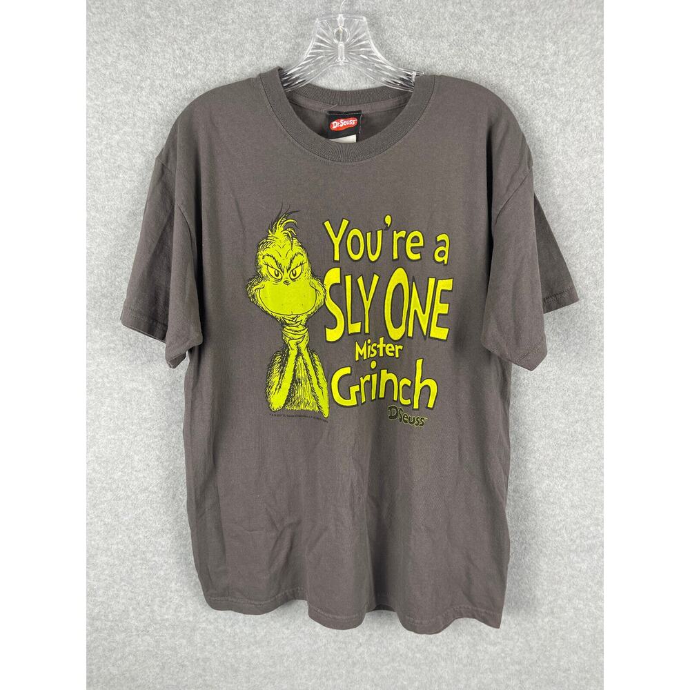 Dr. Seuss The Grinch Christmas T Shirt Men's Size L Gray